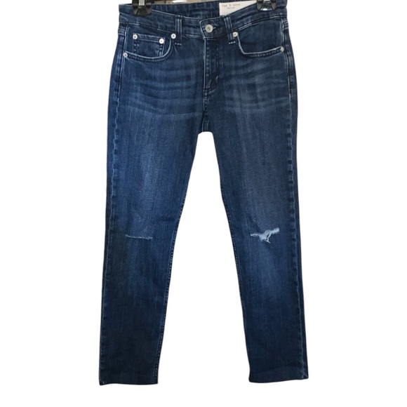 Rag & Bone Dre Low-Rise Slim Boyfriend Jean in Emory W/Holes - Picture 2 of 9